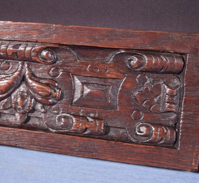 *French Antique Hand Carved Architectural Drawer Fronts/Panels in Solid Oak Wood 8