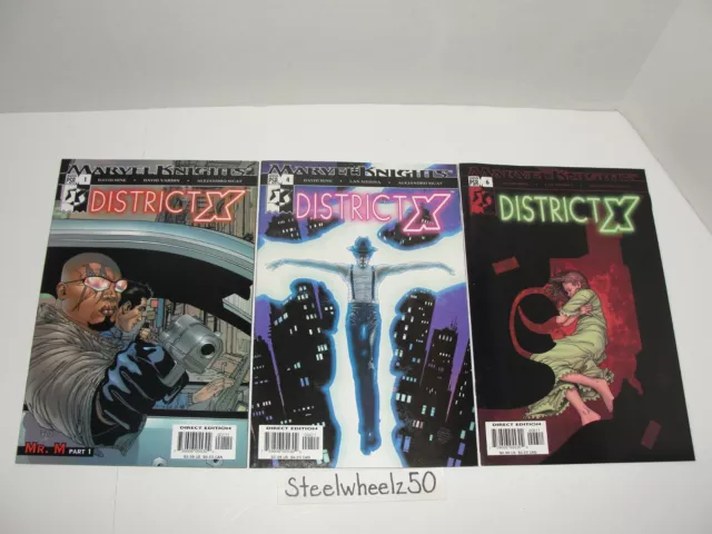 District X 3 Comic Lot Marvel 2004 #1 4 6 X-Men Bishop Mutant Town Hine McNiven