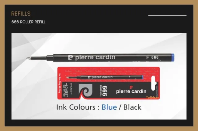 Pierre Cardin 666 Rodillo Recarga Tinta Negra Y Tinta Azul - Paquete De 10