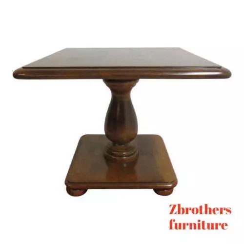 Ethan Allen Nutmeg Heirloom Pedestal Lamp End Table