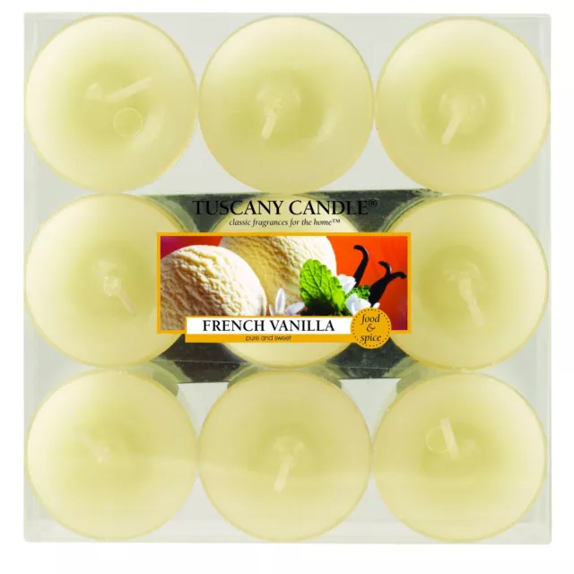 Langley Empire Candle Tuscany Tealights, Scented, French Vanilla, 9-Pack