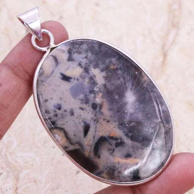 Dazzling Picasso Jasper 925 Silver Plated Handmade Pendant of 2.5" Ethnic Gift
