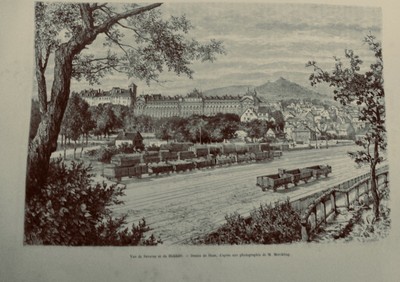 1887 TDM VOYAGE ALSACE LORAINE BELFORT CONSTRUCTION LOCOMOTIVES DESSIN BARCLAY 