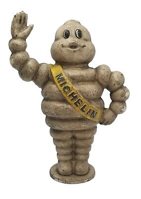 Michelin Man Bank 8" Heavy Cast Iron With Painted Antique Finish