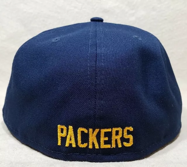 Green Bay Packers Authentic Nfl Omaha Throwback Navy Blue Fitted 7 3/4 Hat Cap 2