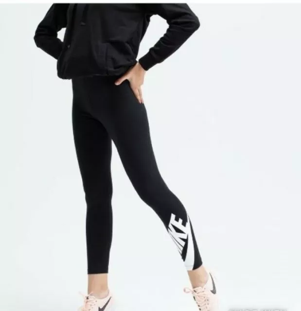 NIKE LEG A See Woman's Logo Leggings Black Size XS £22.00 - PicClick UK