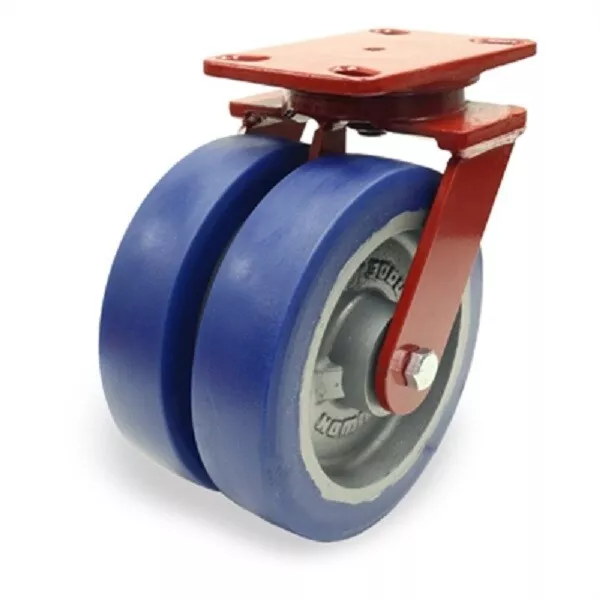 Hamilton Dual-Wheel S-HS2-8EGB 8" x 2" Ergo-Glide Polyurethane 2900 Lbs Capacity