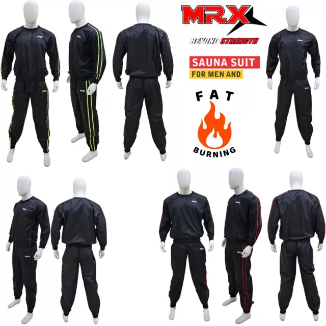 MRX Heavy Duty Sauna Sweat Suit Exercise Gym Suit Fitness Weight Loss Anti-Rip