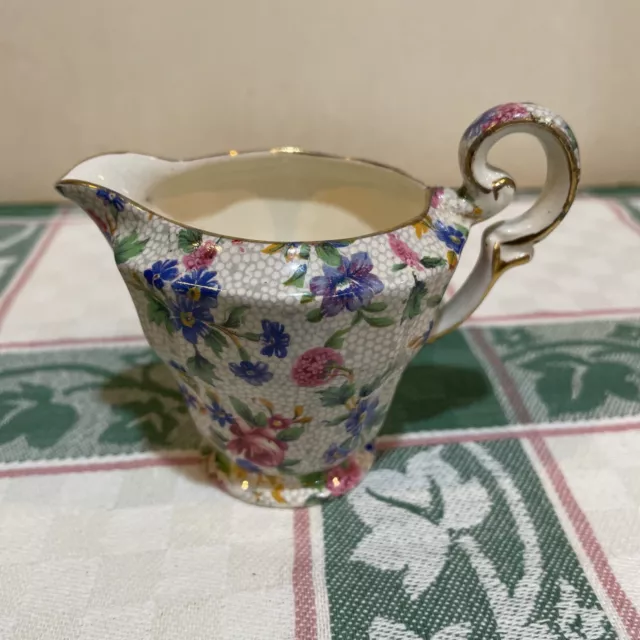 Vintage Royal Winton Old Cottage Chintz:  Creamer / Cream Pitcher, 3 3/8"