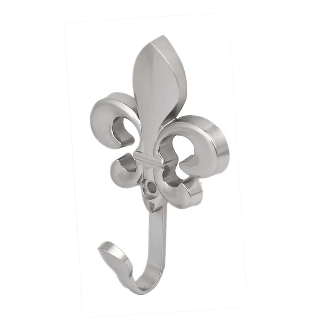 Home Coat Towel Handbag Single Hook Flower Shape Metal Wall Hanger Silver Tone