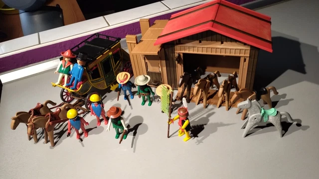 Pièce Playmobil Vintage 3786 - Pilier En Bois Pour Maison Du Sheriff Western