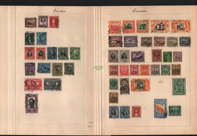 B12541 Ecuador alt  gestempelt auf 2 Blankoseiten