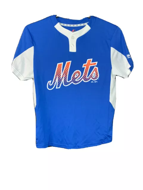 New York Mets Youth Majestic Cool Base 2 Button MLB Replica Jersey
