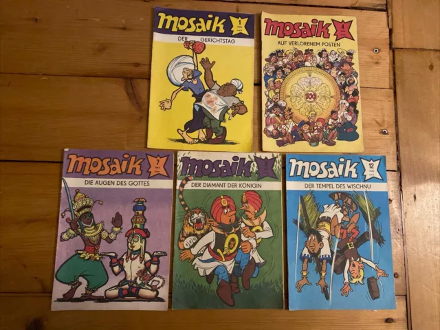 Konvolut Mosaik DDR Zeitschriften Comic 1984 Nr.1/4/7/8/12 Original