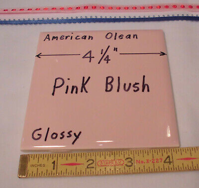 1 pc. Vintage *Pink Blush* Glossy Ceramic Tile #23 by American Olean 4-1/4" used