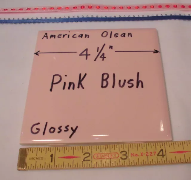 1 pc. Vintage *Pink Blush* Glossy Ceramic Tile #23 by American Olean 4-1/4" New