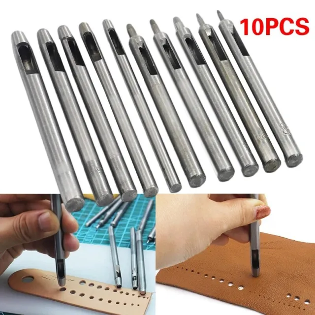 Precision Heavy Duty Hollow Leather Hole Punch 10 Set 0.5mm-5mm