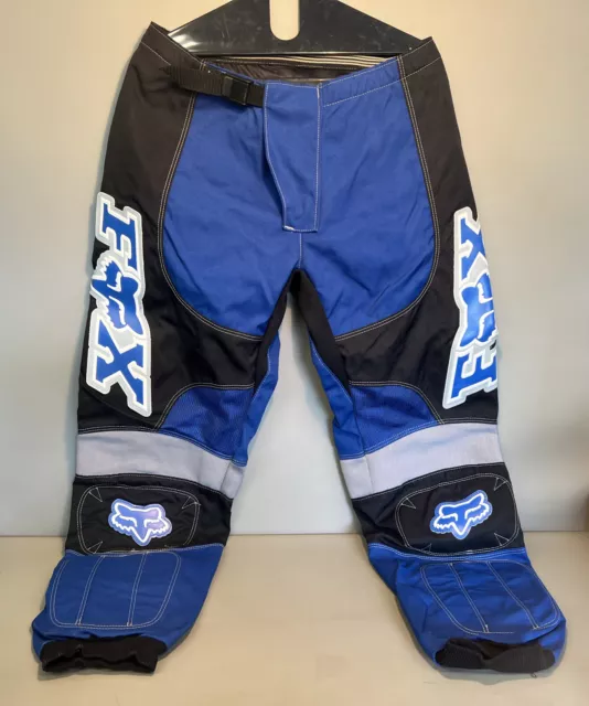 Fox Motocross MTB Chándal Downhill Pantalón Largo Negro/Azul Talla 34 #G10