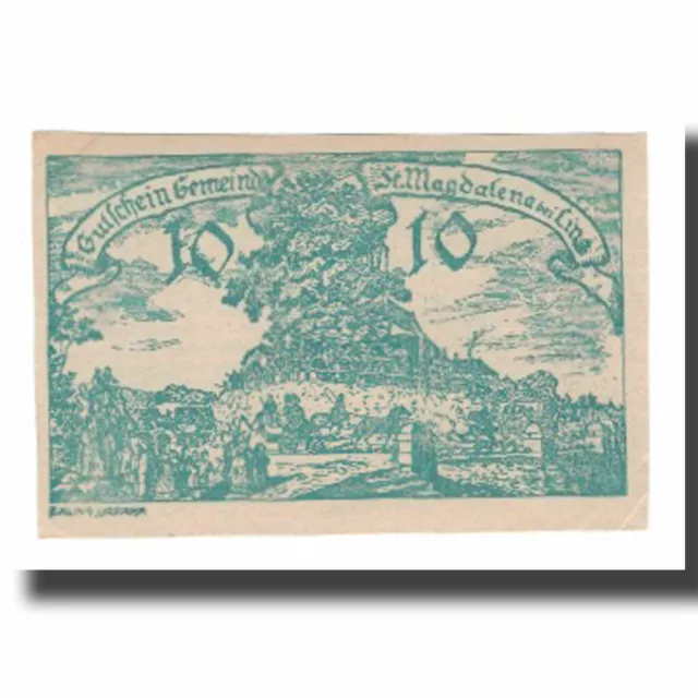 [#666031] Banknote, Austria, St. Magdalena Bei Linz, O.Ö., Gemeinde, 10 Heller,