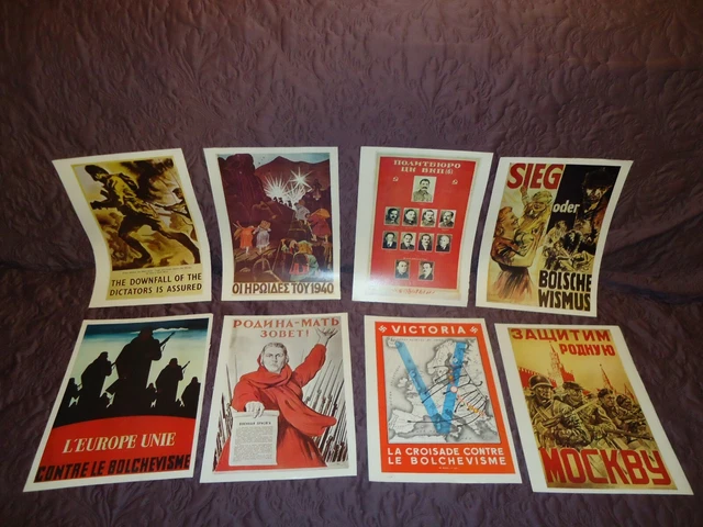 LOT DE 40 reproductions d' affiches de propagande de la seconde guerre