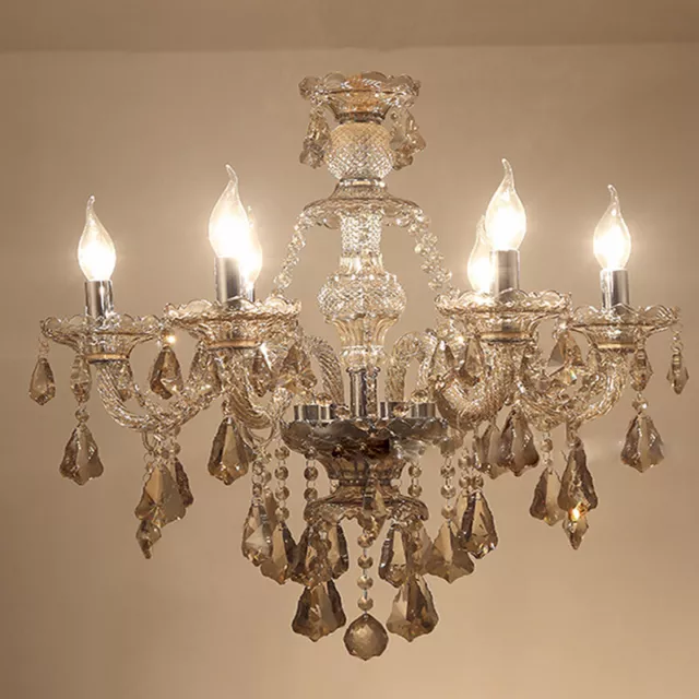 Vintage Crystal Chandelier Light Living Room LED Ceiling Pendant Lamp Fixture