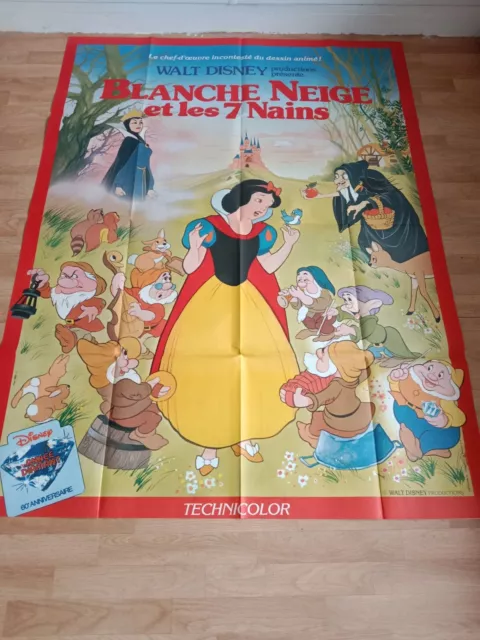 affiche originale de Blanche Neige et les sept nains, (Disney 1970) - 120x160