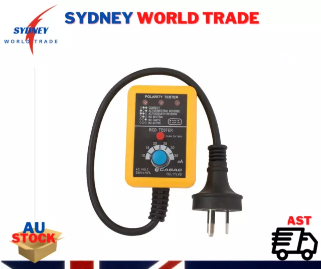 CABAC Power Point GPO Tester Safety Earth Leakage RCD TRIP Australia Outlet 2