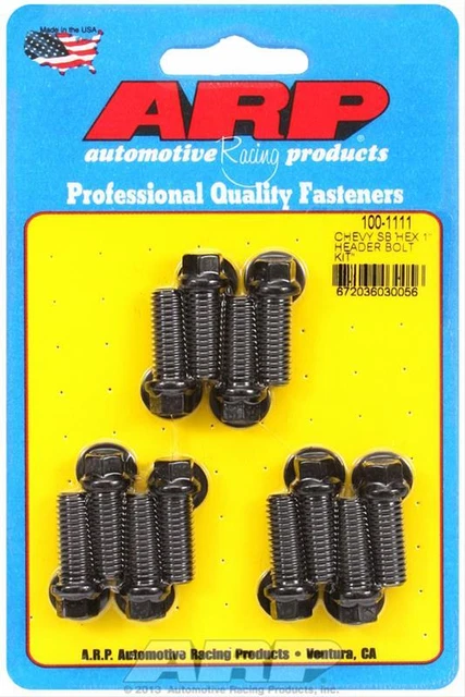 ARP Header Bolts Hex Head 3/8 Wrench Custom 450 Black Oxide 3/8-16 1.000 1001111