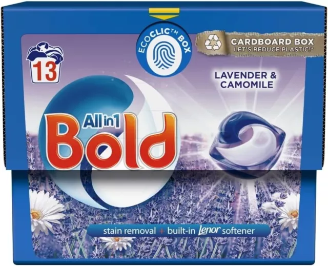 Bold All-in-1 Pods Washing Liquid Laundry Detergent Lavender & Camomile 13 Pods