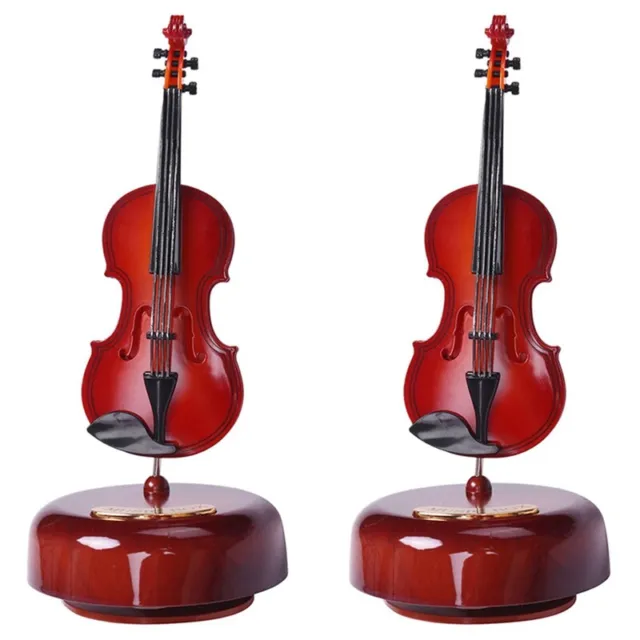 2X Caja de Música para Violín, Base Musical Giratoria, Instrumento de Caja 3932