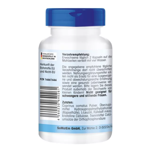 Coprinus 650 mg - 120 Kapseln Pilzpulver - Schopftintling - VEGAN | fair & pure 2