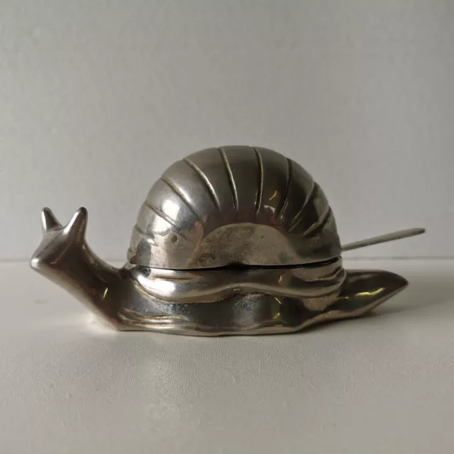 Vintage Escargot Beurrier / Pot À Condiments metal argenté Zinc MH