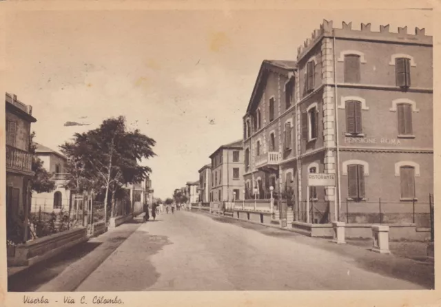 Cartolina *18 Viserba Rimini Emilia Romagna Viale C.colombo Viaggiata 1948