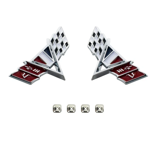 Fits 1964-1967 Impala Chevelle Nova El Camino Fender Trim V Flag Emblem Badge