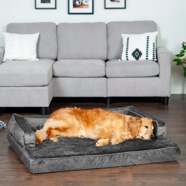 LYY Plush & Velvet Orthopedic Comfy Couch Dog & Cat Bed
