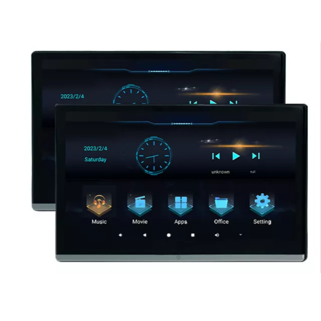 13.3in LCD Car Rear Headrest HD Monitor Pillow Video Player Dual HDMI AV FM USB