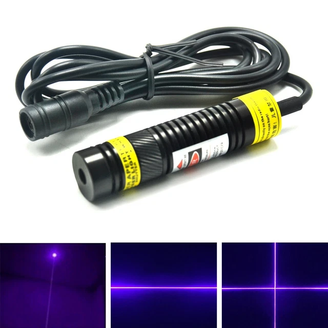 Dot Line Cross 405nm 300mW Focusable Viole/Blue Laser Diode Module 5V 16x68mm