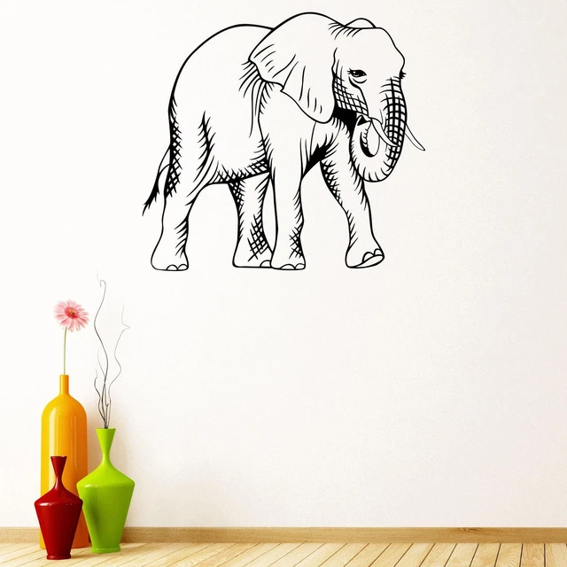 Walking Elephant Animal Wall Sticker Decal Transfer Home Kids Matt Vinyl UK