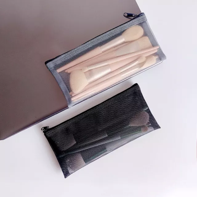 Makeup Pouch Lipstick Brush Storage Bags Transparent Mesh Travel Cosmetic Cas F1