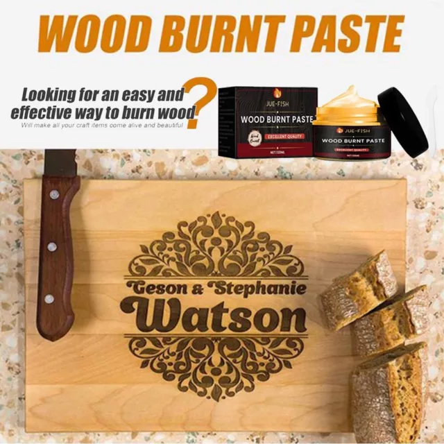 WOOD BURN LIQUID Torch Paste for Easy to Apply Craft Burnt Leather