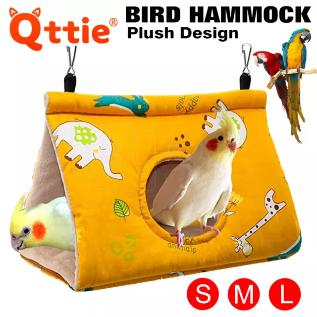 Qttie Bird Sleep Nest Cage Hut Pet Hammock Hang Cave Bed Parrot Warm Tent House
