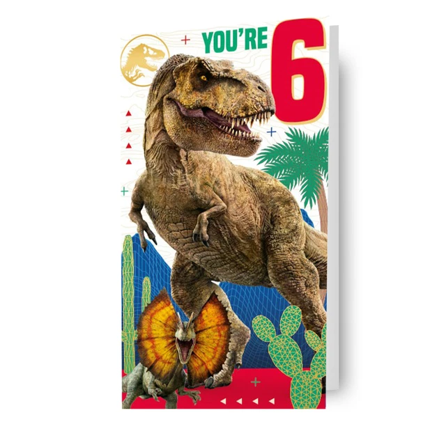 Jurassic World Geburtstagskarte Für Bruder – Offiziell Lizenziert, 9 X 5 Cm, Mit Umschlag