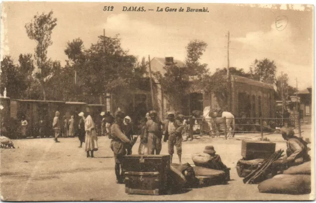 PC CPA SYRIA, DAMAS, LA GARE DE BARAMKE, Vintage Postcard (b27227)