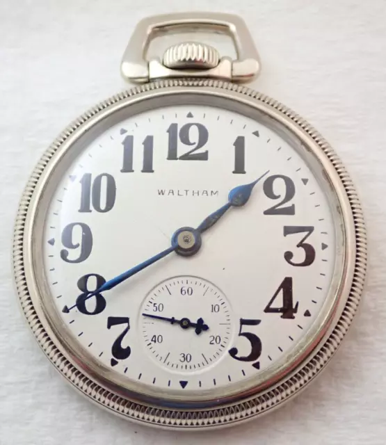 16s WALTHAM 21 JEWEL 21j CRESCENT STREET RAILROAD POCKET WATCH