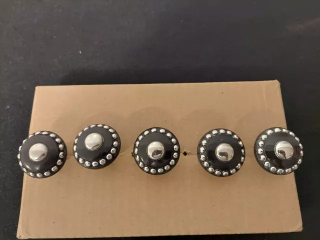 Black Door Knobs Cabinet Drawer Cupboard Kitchen Draw Pulls