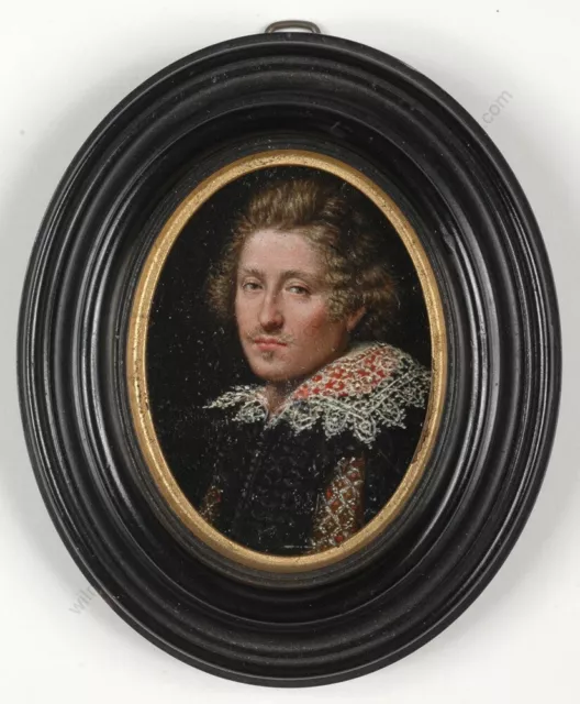 "Portrait of a young gentleman", Dutch oil on copper miniature, early 17th c (m)
