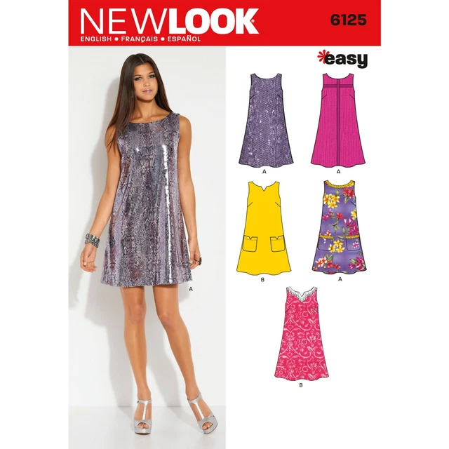 New Look Easy SEWING PATTERN 6125 Misses' A-Line Shift Dress Sizes 10-22