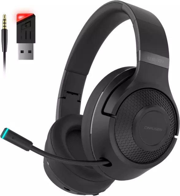 2.4Ghz Wireless Gaming Headset for PC, PS5, PS4, Macbook, with Microphone, Over-
