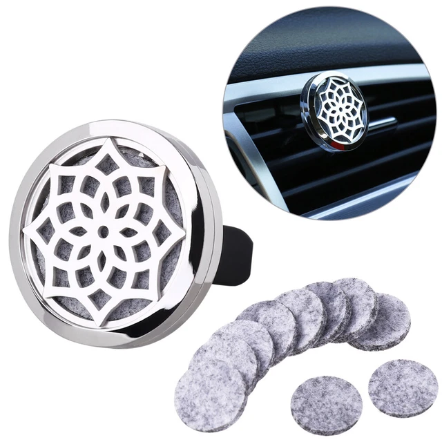 Lot De 2 Diffuseurs D'Huiles Essentielles Voiture En Bois Naturel Avec Clip Aération - Aromathérapie Relaxante