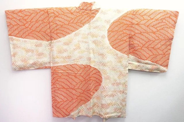 8291C2 Silk Vintage Japanese Kimono Haori Jacket Full Shibori Kumodori